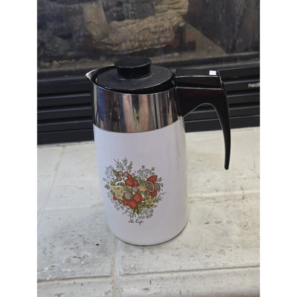 VTG Corning Ware La Café  Pot 10 Cup Fruit Floral Display - Picture 1 of 12